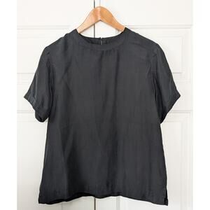 Willow Ridge Black Short Sleeve Silk Top